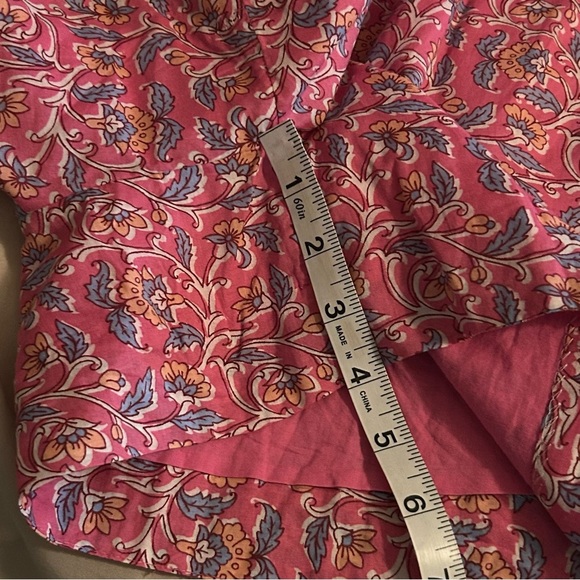 Crew Size 0 Embroidered Romper In Pink Vines Block Print Summer Tassel Floral - Picture 13 of 15